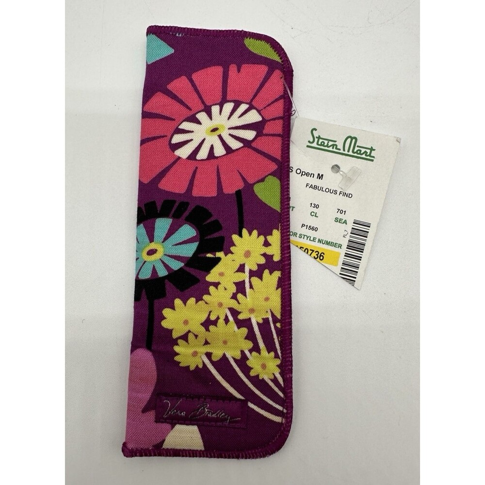 Vera Bradley Flutterby Floral Pattern Soft Eyeglasses Sleeve Pouch Retired 2014